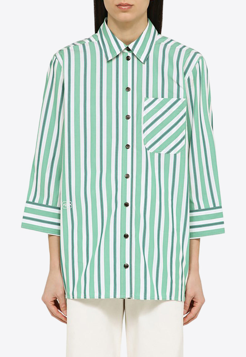 GANNI Long-Sleeved Striped Shirt F90226475/O_GAN-879