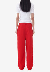 GANNI Light Twill Tailored Pants Red F9391RED