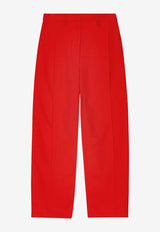 GANNI Light Twill Tailored Pants Red F9391RED