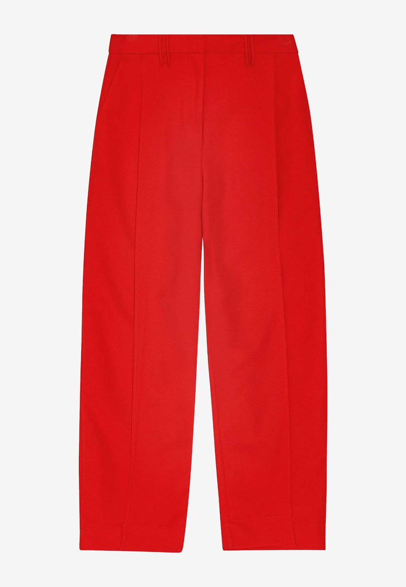 GANNI Light Twill Tailored Pants Red F9391RED