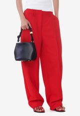 GANNI Light Twill Tailored Pants Red F9391RED