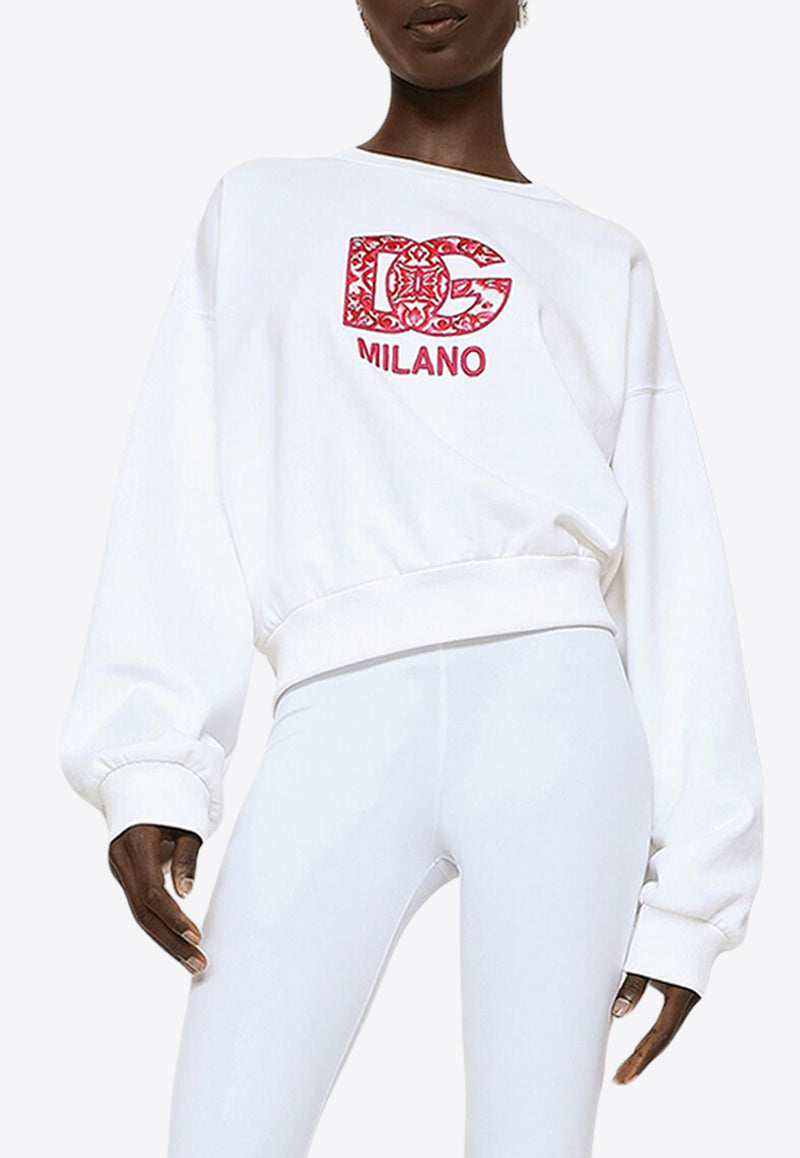 Dolce 
Gabbana DG Logo Patch Sweatshirt White F9Q92Z GDBVW S8400