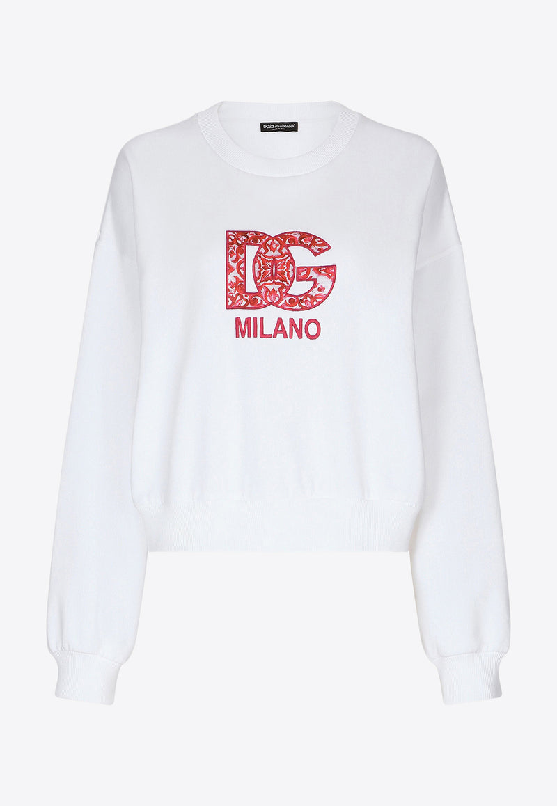 Dolce 
Gabbana DG Logo Patch Sweatshirt White F9Q92Z GDBVW S8400