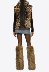 Dolce 
Gabbana Leopard Print Vest with Logo Plate Brown F9R23T FSWBH HY13M