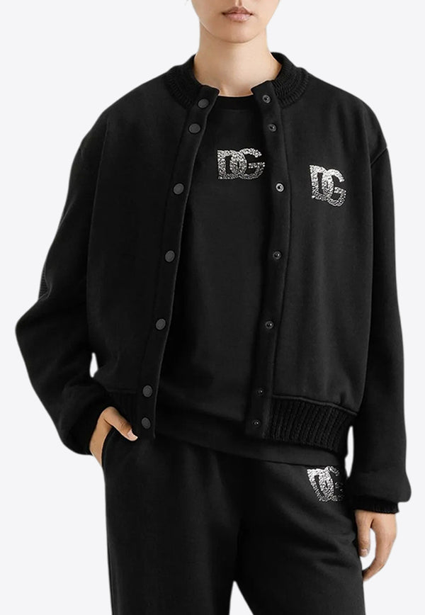 Dolce 
Gabbana Embellished DG Logo Bomber Jacket Black F9S54Z GDCXX N0000