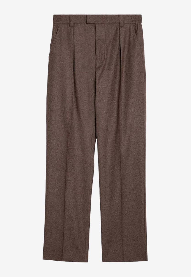 Loro Piana Reinga Wool and Cashmere Tailored Pants Brown FAO7215CO/P_LORO-H0QP