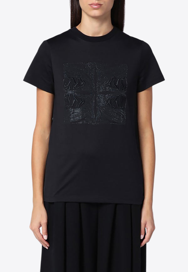 Max Mara Farad Logo Embroidered T-shirt Black FARADCO/P_MAXM-003