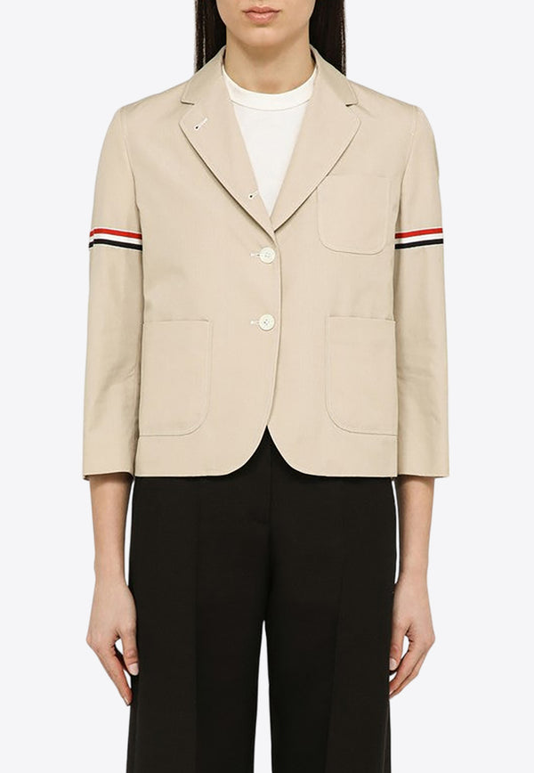 Thom Browne Buttoned Cropped Blazer Beige FBC905H04502/O_THOMB-250