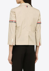 Thom Browne Buttoned Cropped Blazer Beige FBC905H04502/O_THOMB-250