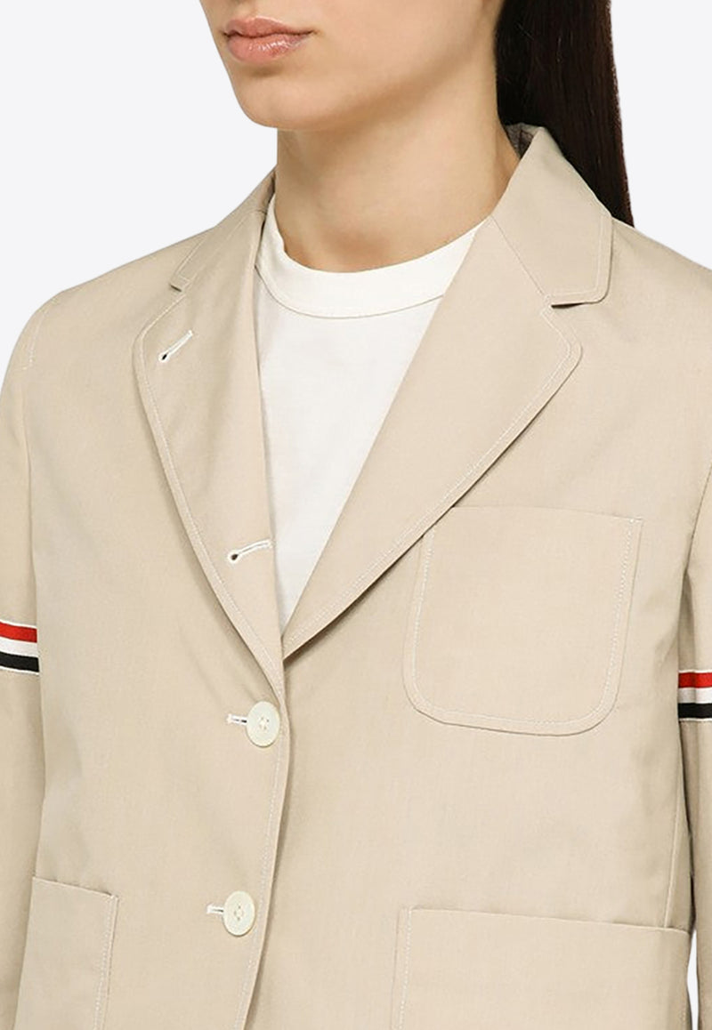 Thom Browne Buttoned Cropped Blazer Beige FBC905H04502/O_THOMB-250