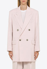 AMI PARIS Oversized Double-Breasted Wool Blazer Pink FBV311WV0026/N_AMI-679