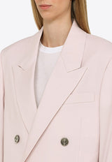 AMI PARIS Oversized Double-Breasted Wool Blazer Pink FBV311WV0026/N_AMI-679