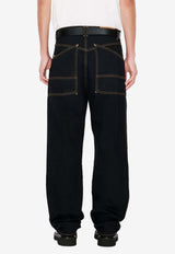 Kenzo Straight-Leg Cargo Jeans Black FF55DP4206C1BLACK MULTI