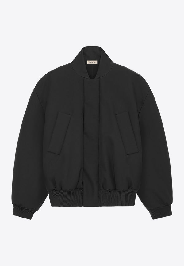 Fear Of God Zip-Up Bomber Jacket in Wool-Blend Black FG830-320WCTBLACK