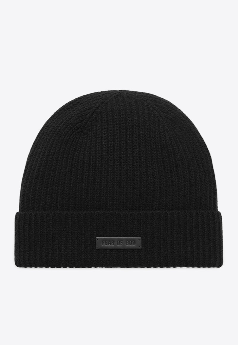 Fear Of God Logo Patch Cashmere Beanie Black FG870-033BLACK