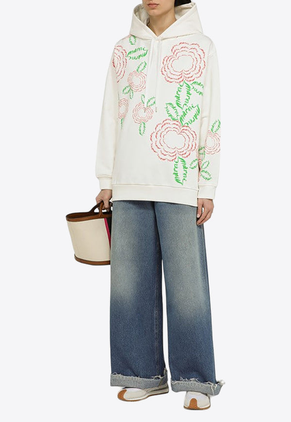 Marni Embroidered Hooded Sweatshirt White FLJE0179P4USCW26/O_MARNI-PFW02