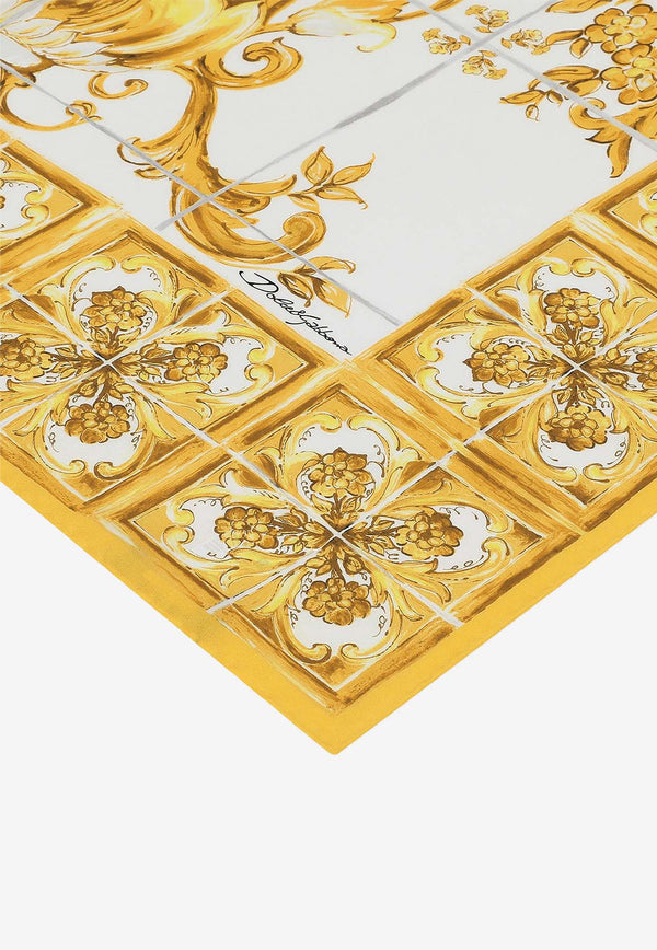 Dolce 
Gabbana Majolica Print Scarf in Silk FN090R GDAOZ HG3OA Yellow