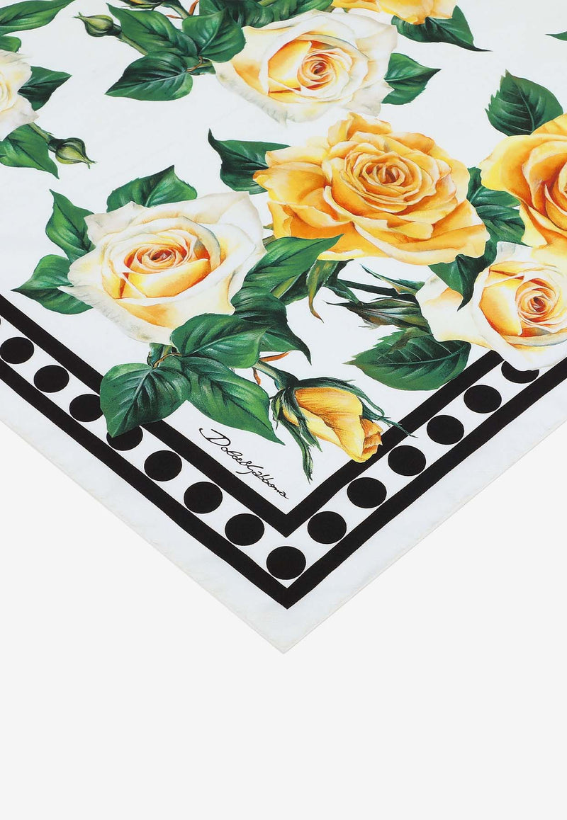 Dolce 
Gabbana Rose Print Silk Scarf FN090R GDAWX HA3VO Multicolor