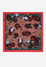 Dolce 
Gabbana Vintage Rose Print Silk Scarf FN090R GDB7H HD4YI