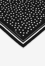 Dolce 
Gabbana Polka-Dot Print Silk Scarf FN090R GDCFX HNBEW Monochrome