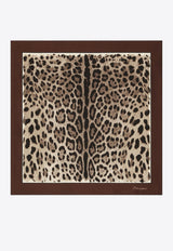 Dolce 
Gabbana Leopard Print Silk Twill Scarf Brown FN092R GDBYY H613M