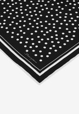 Dolce 
Gabbana Polka-Dot Print Silk Scarf FN092R GDCF1 HNBEW Monochrome