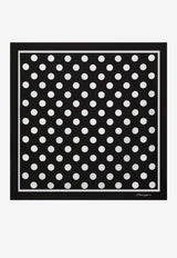 Dolce 
Gabbana Polka Dot Print Scarf in Silk FN092R GDCLA HN5GE Black