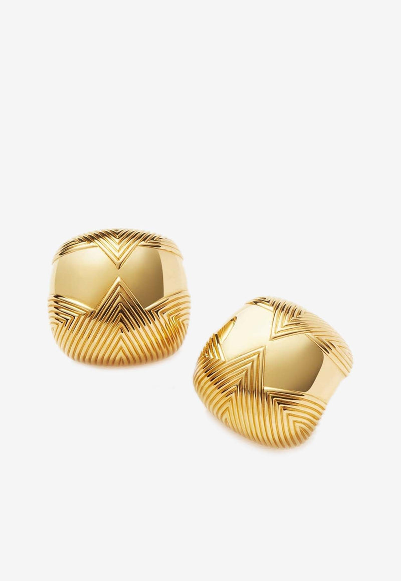 Missoma Jewellery Hera Dome Ridge Oversized Earrings Gold FR-G-E2-NSGOLD