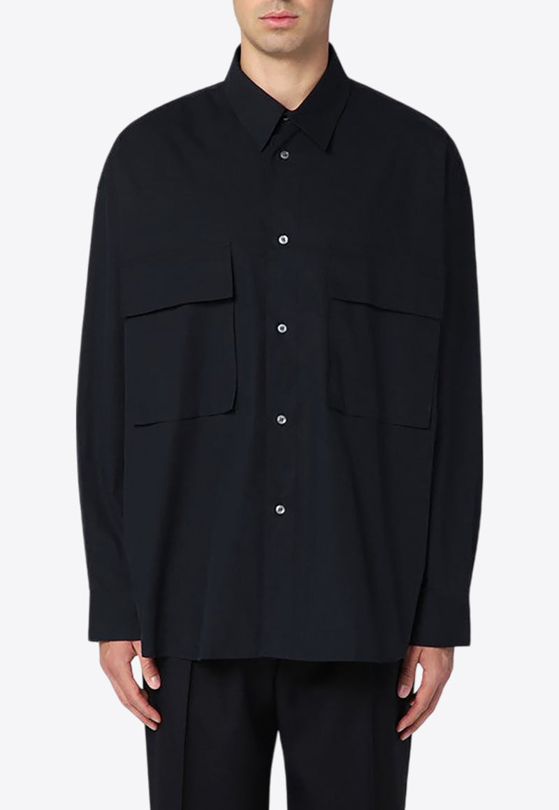 Studio Nicholson Over Frame Long-Sleeved Shirt Black FRAME1133/P_STUNI-BI