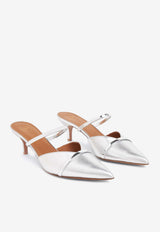 Malone Souliers Frankie 45 Mules in Metallic Leather FRANKIE 45-2 SILVER