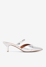 Malone Souliers Frankie 45 Mules in Metallic Leather FRANKIE 45-2 SILVER