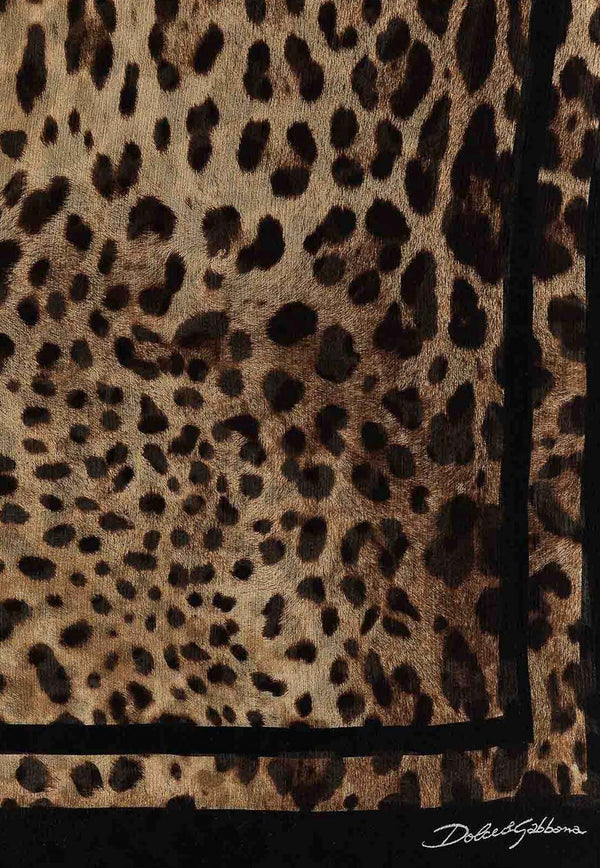 Dolce 
Gabbana Leopard Print Silk Scarf FS182A GDCF7 HN13M Multicolor