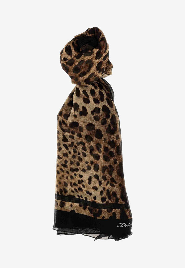 Dolce 
Gabbana Leopard Print Silk Scarf FS182A GDCF7 HN13M Multicolor