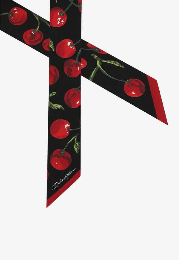 Dolce 
Gabbana Cherry Print Silk Headscarf FS215A GDBI1 HN4IY Multicolor