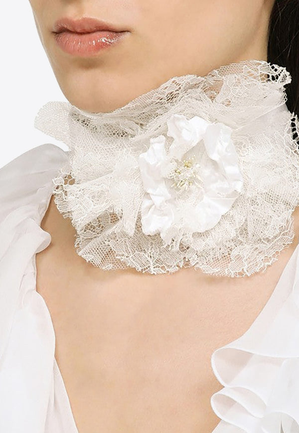 Dolce 
Gabbana Lace-Trimmed Flower Choker FT088RGDCH1/O_DOLCE-W0001