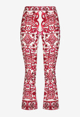 Dolce 
Gabbana Majolica Print Cropped Pants FTAG7T HPABP HE3TN Pink