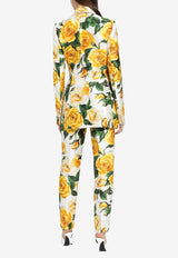 Dolce 
Gabbana High-Waist Rose Print Pants FTAM2T IS1P4 HA3VO Multicolor