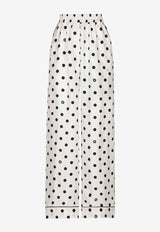 Dolce 
Gabbana Polka Dot Print Silk Pajama Pants FTAMPT IS1VI HWZRN White