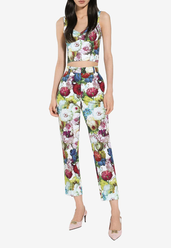 Dolce 
Gabbana Cropped Floral Pants FTC3FT HS5Q2 HA4YF