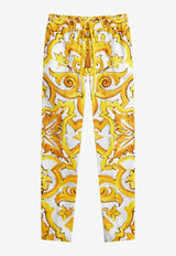 Dolce 
Gabbana Majolica Print Silk Pajama Pants FTC4PT HH5EA HG3TN Yellow