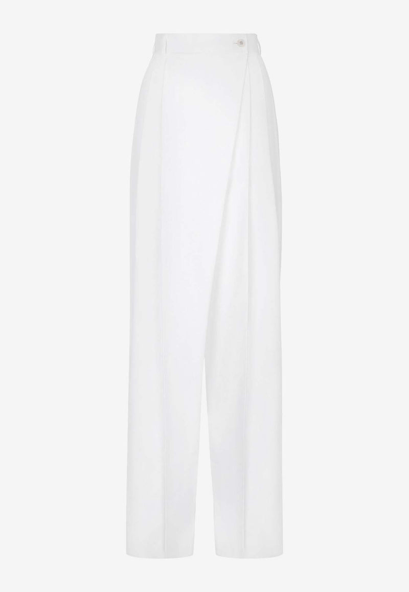 Dolce 
Gabbana High-Rise Flared Poplin Pants FTC5GT FU61D W0800 White