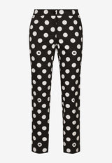 Dolce 
Gabbana Polka Dot Print Pants FTC5VT FSFNQ HNZSW Black