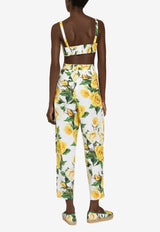 Dolce 
Gabbana Rose Print High-Waist Pants FTCJUT HS5NO HA3VO Multicolor