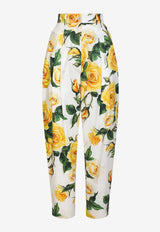 Dolce 
Gabbana Rose Print High-Waist Pants FTCJUT HS5NO HA3VO Multicolor