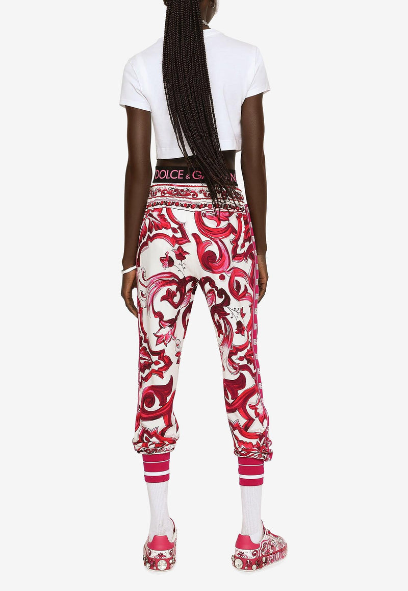 Dolce 
Gabbana Majolica Print Track Pants FTCX2T FPIAI H63TN Pink