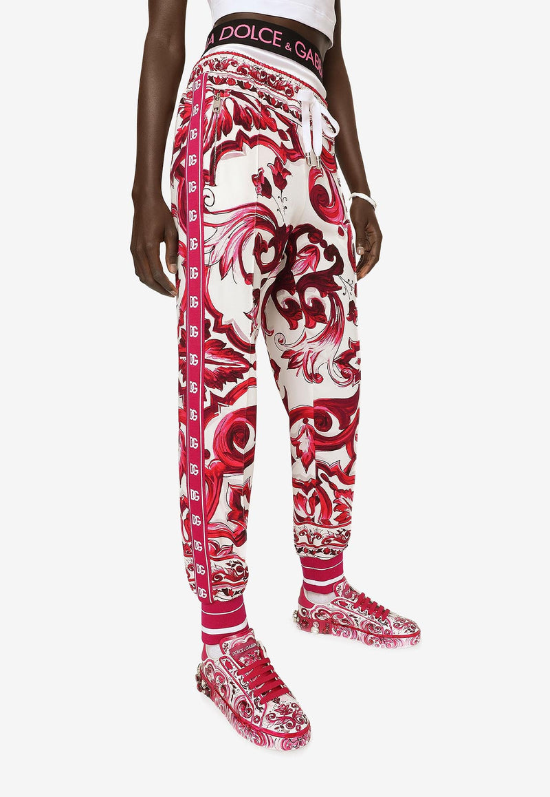 Dolce 
Gabbana Majolica Print Track Pants FTCX2T FPIAI H63TN Pink