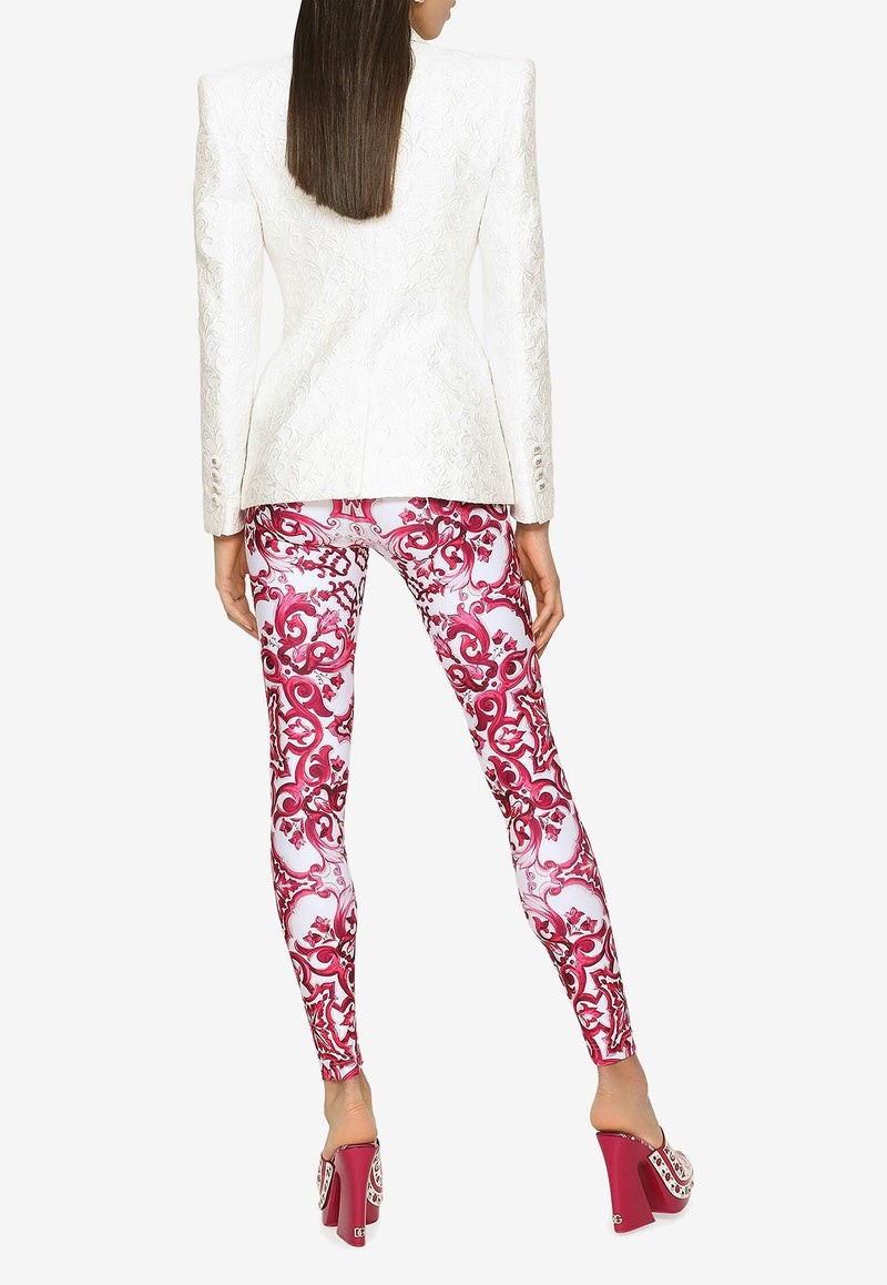 Dolce 
Gabbana Majolica Print Leggings FTCX3T FPGBM H83TN Pink