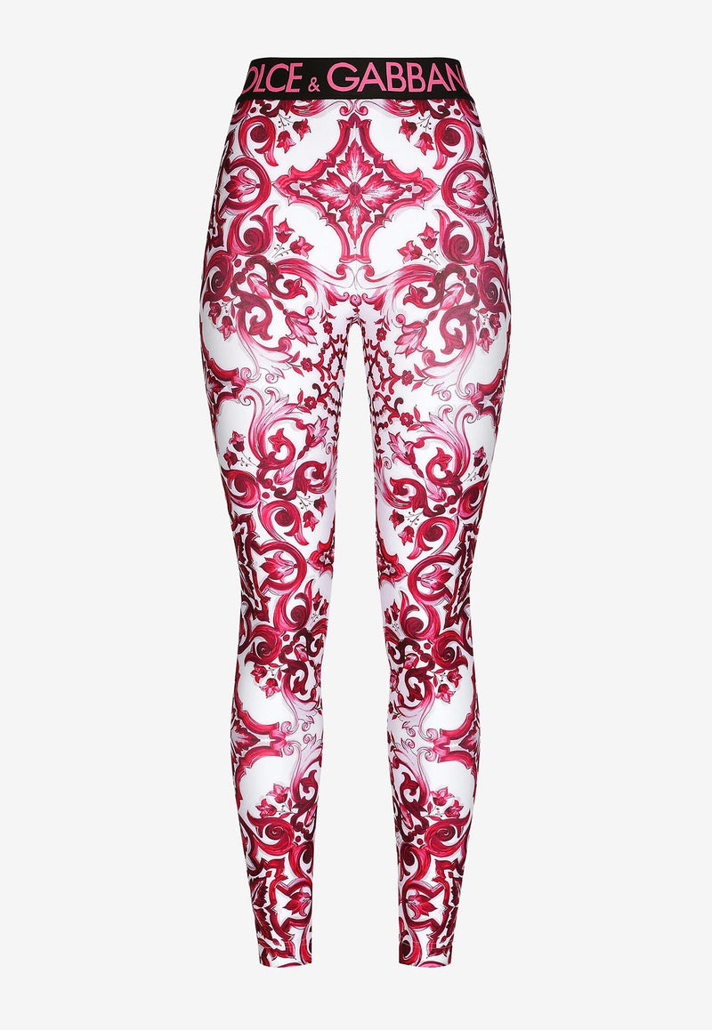 Dolce 
Gabbana Majolica Print Leggings FTCX3T FPGBM H83TN Pink