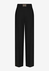 Dolce 
Gabbana Logo Tag Wide-Leg Wool Pants FTCZJT GDBWS N0000