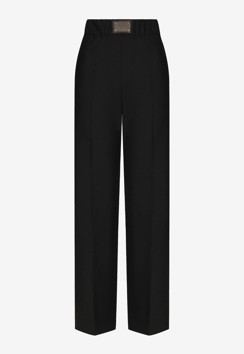 Dolce 
Gabbana Logo Tag Wide-Leg Wool Pants FTCZJT GDBWS N0000